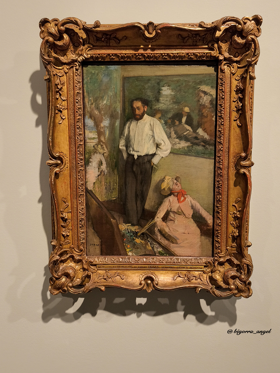 Edgar Degas - Retrato de Henri Michel-Lévy. evoca El reposo sobre la hierba de Édouard Manet